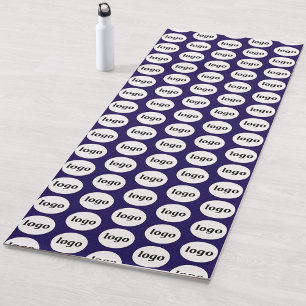 Tapis De Yoga Logo simple Motif Business Promotion Marine Blue