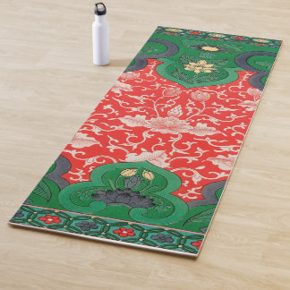Tapis De Yoga Lotus Chinoiserie Mystic Rouge & Vert