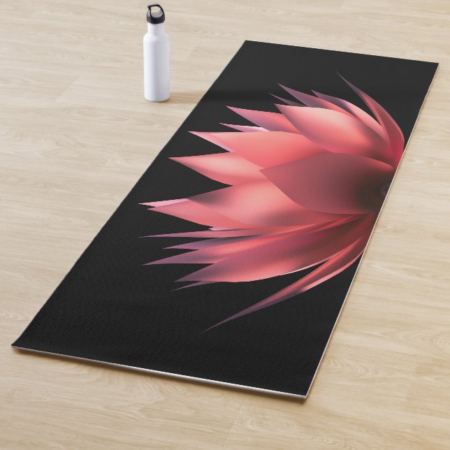 Tapis De Yoga Lotus élégant noir (En situation)