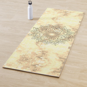 Tapis De Yoga Lotus Mandala sur Gold Shimmery Brick