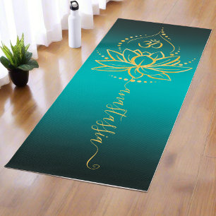 Tapis De Yoga Lotus & Om personnalisés - Nom personnalisé minima