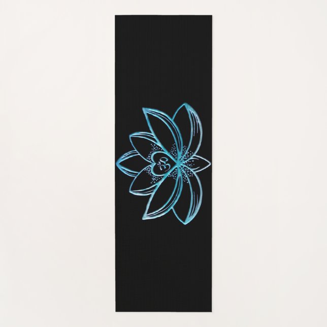 Tapis De Yoga Lotus Turquoise  (Devant)