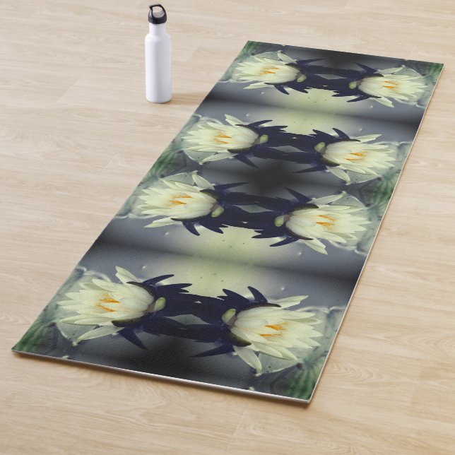 Tapis De Yoga Lotus Water Lily Art Abstrait (En situation)