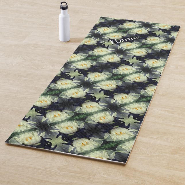 Tapis De Yoga Lotus Water Lily Flower Abstrait Personnalisé (En situation)