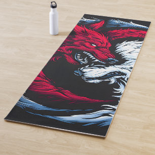 Tapis De Yoga Loup lunaire double sauvage