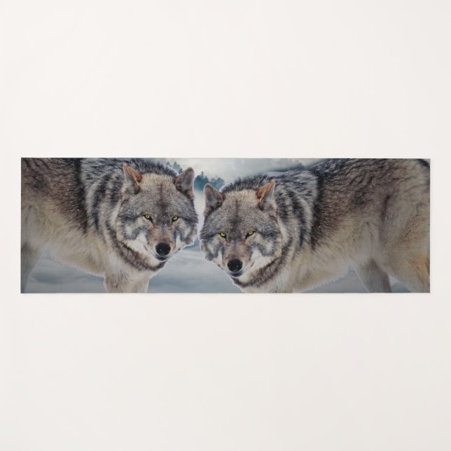Tapis De Yoga Loups (Devant (Horizontal))
