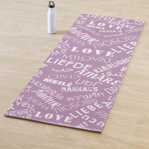 Tapis De Yoga LOVE - Multi Language - Personnalisable Internatio