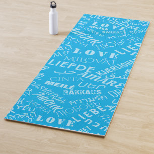 Tapis De Yoga Love Texte Yoga Mat Bleu ou Choisir des couleurs