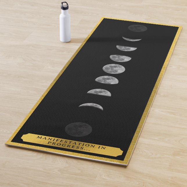 Tapis De Yoga Lunar Moon Phases Studio Black Gold Instructeur (En situation)