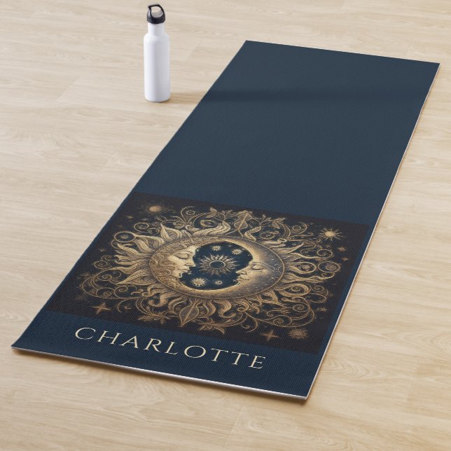 Tapis De Yoga Lune solaire céleste personnalisée (En situation)