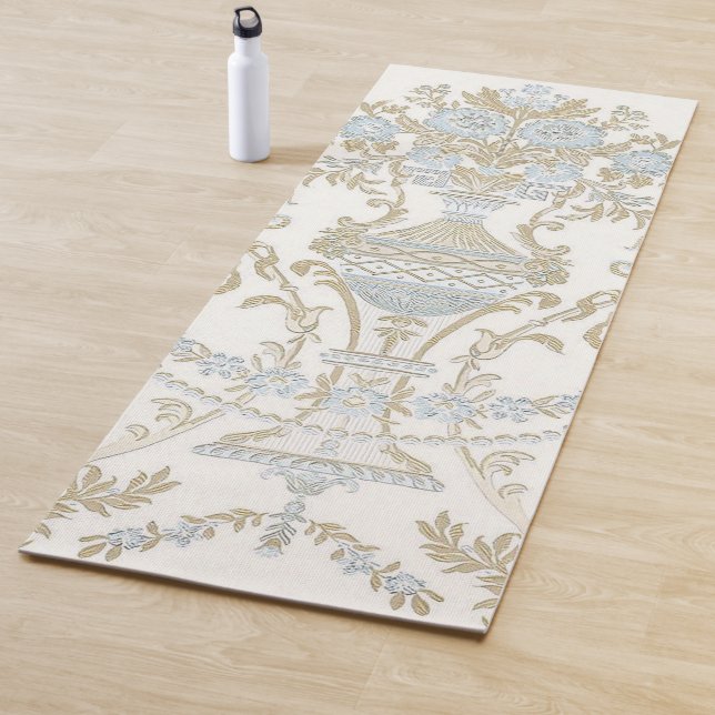 Tapis De Yoga Luxe Regina White Classic Floral (En situation)