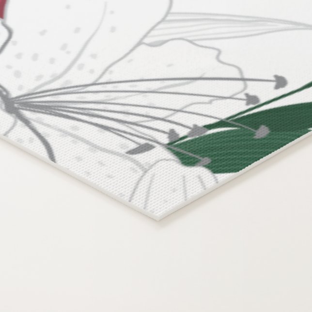 Tapis De Yoga Lys de Noël rouges et blancs (Détail)