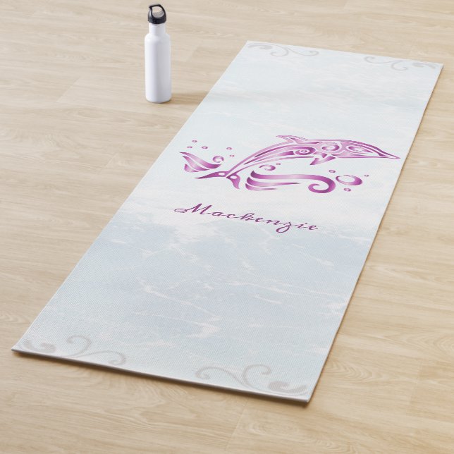 Tapis De Yoga Magenta Dauphin Personnalisé Yoga Mat (En situation)