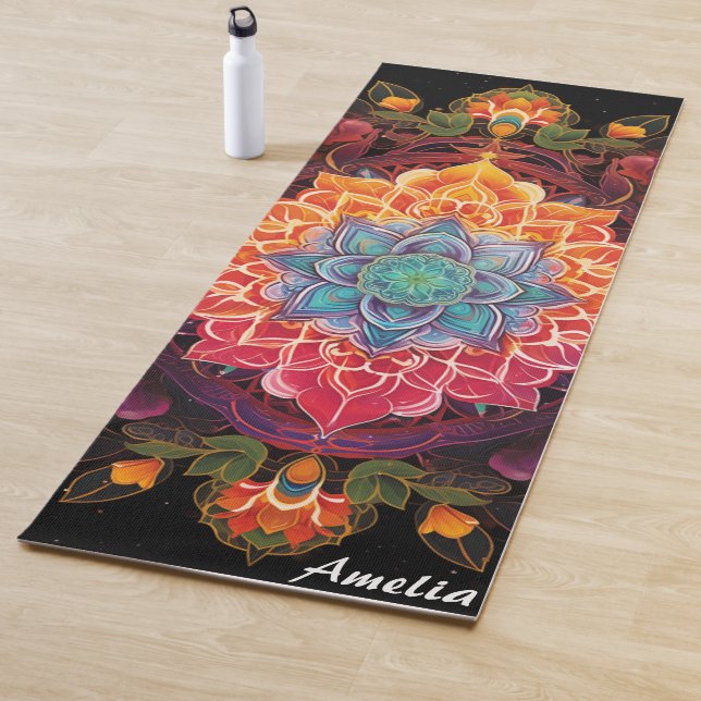 Tapis De Yoga Magnifique Monogramme couleur Mandala Boho (En situation)