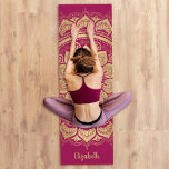Tapis De Yoga Magnifique Monogramme Hot Rose or Mandala Yoga Mat<br><div class="desc">Un élégant et beau tapis de yoga en monogramme de bohème doré et rose chaud. Le design est à l'avant et à l'arrière du tapis.Ajoutez votre nom au bas du tapis. Conçu pour vous par Blackberry Boulevard.</div>
