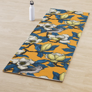 Tapis De Yoga Magnolia en floraison et oiseau de tireur 3