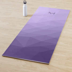 Tapis De Yoga Maille géométrique violet ombre motif Monogramme