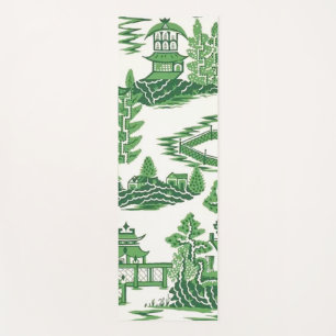 Tapis De Yoga Maison de thé Pagoda Chinoiserie à Jade Green