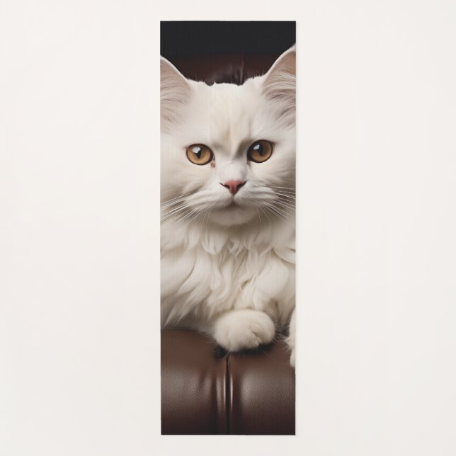 Tapis De Yoga Majestic white cat (Devant)