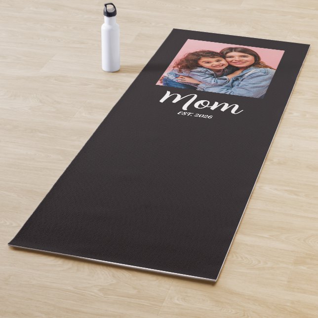Tapis De Yoga Maman a établi un script photo noir  (En situation)