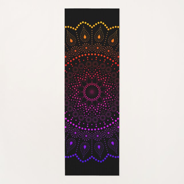 Tapis De Yoga Mandala Arc-en-ciel (Devant)
