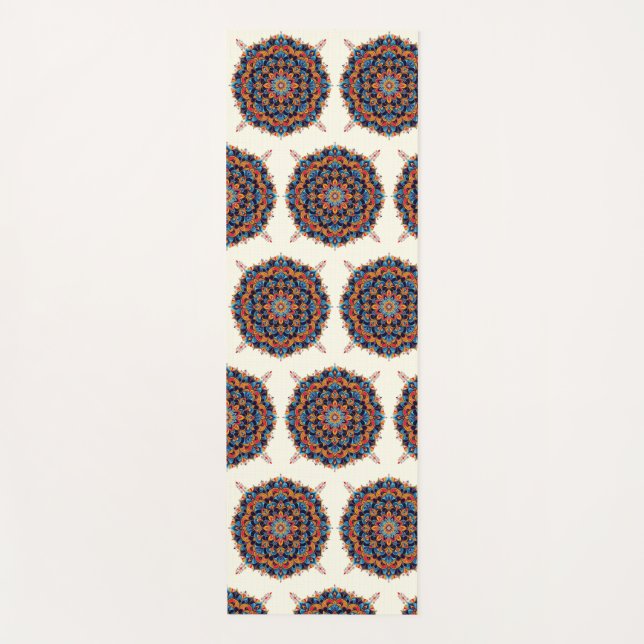 Tapis De Yoga Mandala-Blanc (Devant)