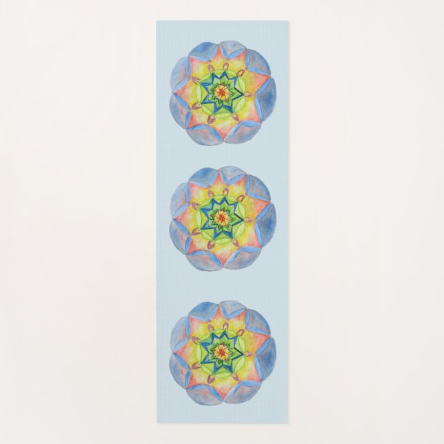 Tapis de Yoga Mandala Bleu (Devant)