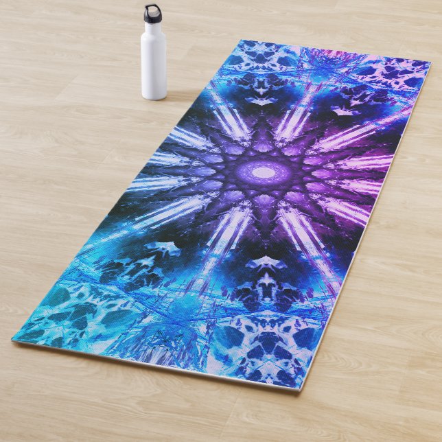 Tapis De Yoga Mandala bleu pourpre (En situation)
