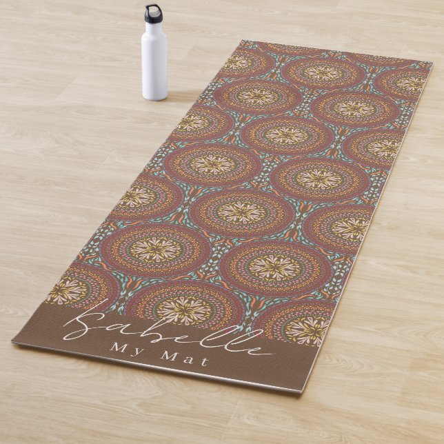 Tapis De Yoga Mandala Brown (En situation)
