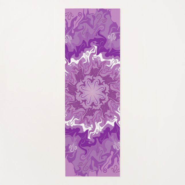 Tapis De Yoga Mandala dans plusieurs tons violets (Devant)