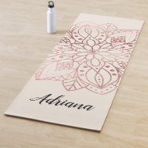 Mandala de nature en or rose personnalisé