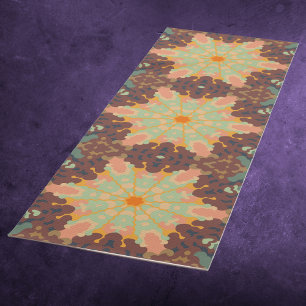 Tapis De Yoga Mandala Green Orange et Jaune
