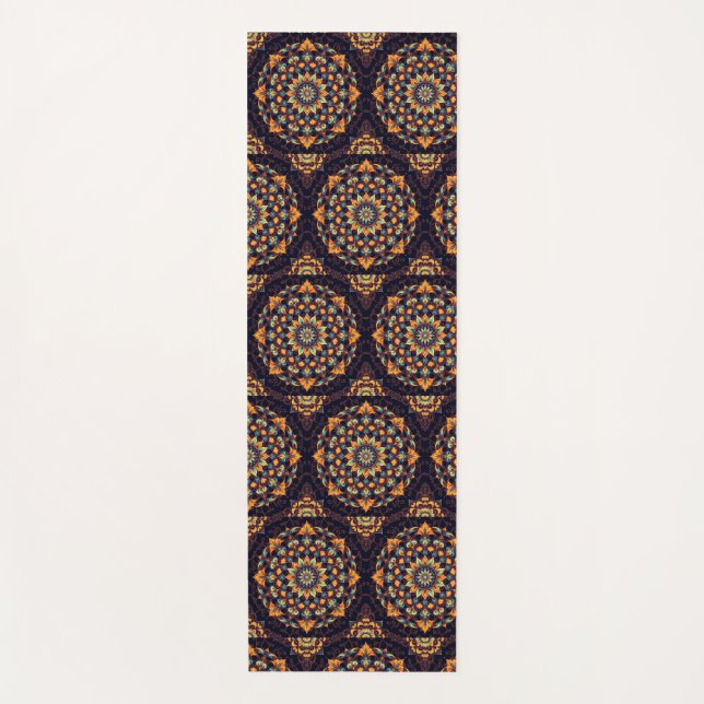 Tapis De Yoga Mandala-Noir (Devant)