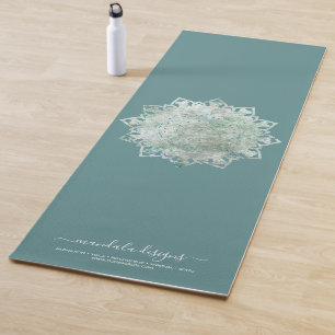 Tapis De Yoga Mandala noir vert recto verso