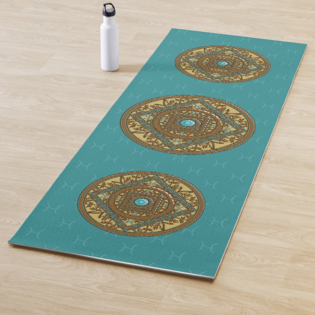 Tapis de Yoga Mandala Poissons (En situation)