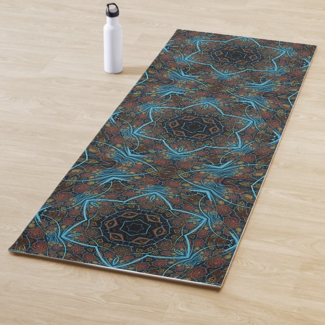 Tapis De Yoga Mandala Rosette Boho Bohemian Style Dandy Motif (En situation)