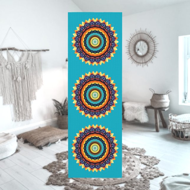 Tapis de Yoga Mandala Soleil Floral (Créateur téléchargé)