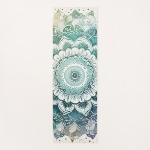 Tapis De Yoga Mandala turquoise et turquoise