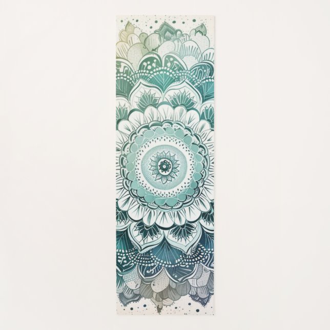 Tapis De Yoga Mandala turquoise et turquoise (Devant)