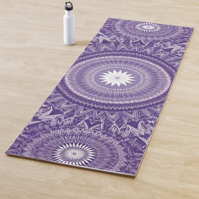 Tapis De Yoga Mandala violet et rose Imprimer Yoga à double face (En situation)