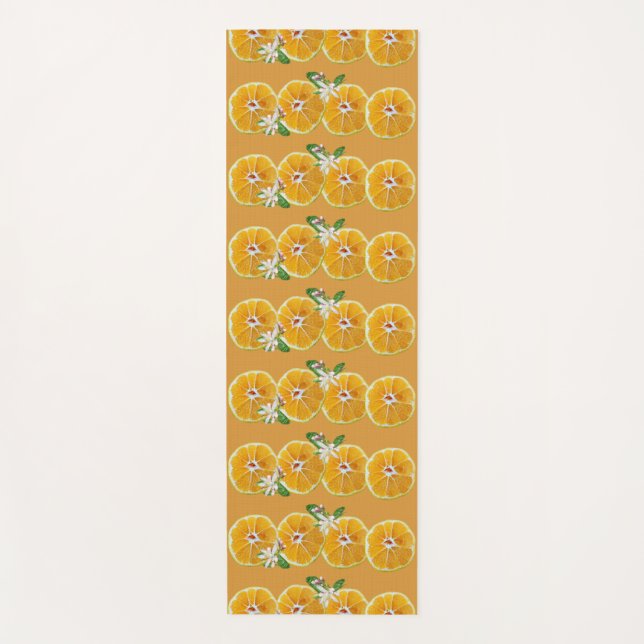 Tapis De Yoga Mandarins Citrus Orange Fruit (Devant)