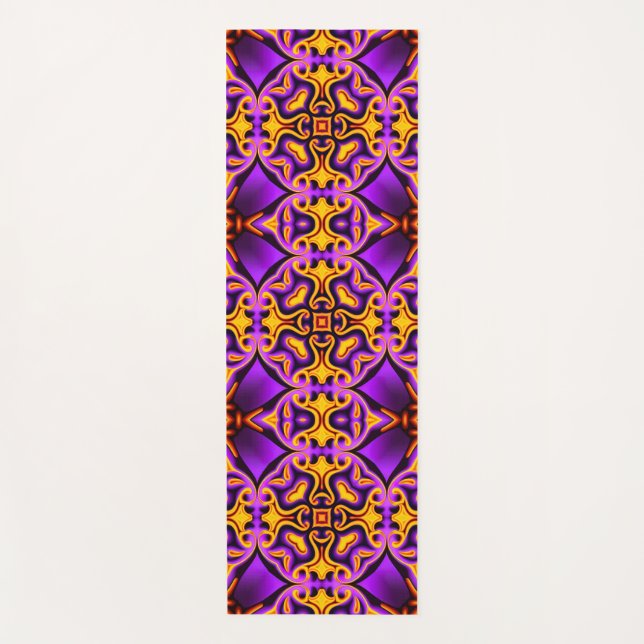 Tapis De Yoga Manteau de Yoga à motifs violet et jaune (Devant)