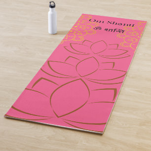 Tapis De Yoga Mantra spirituel Lotus d'or