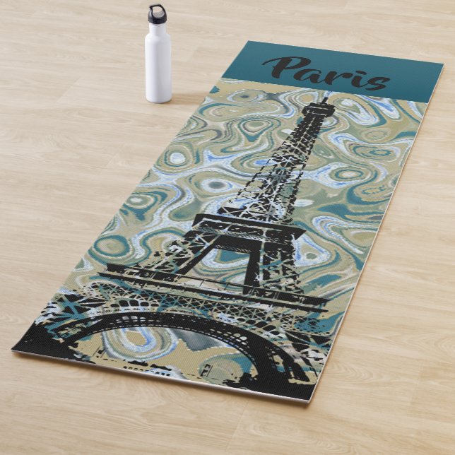Tapis De Yoga Marbre Sky Eiffel Tour Design (En situation)