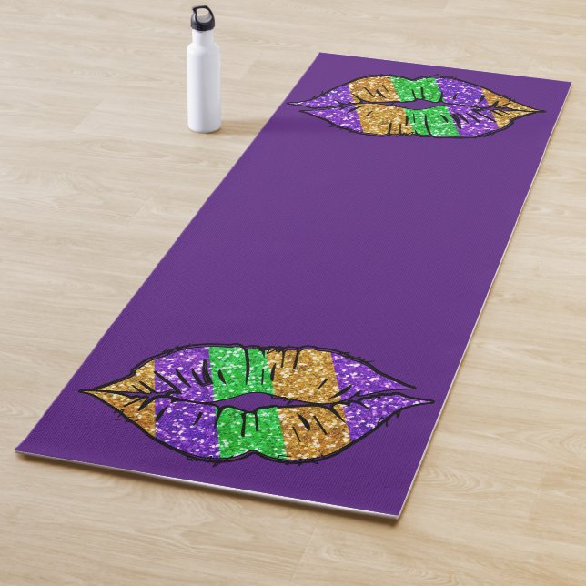 Tapis De Yoga Mardi Gras Kiss Yoga Mat (En situation)