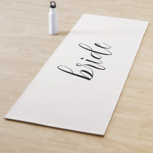 Tapis De Yoga Mariage de nom de la mariée de script minimaliste 