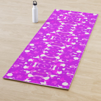 Tapis De Yoga Marques symétriques roses et blanches