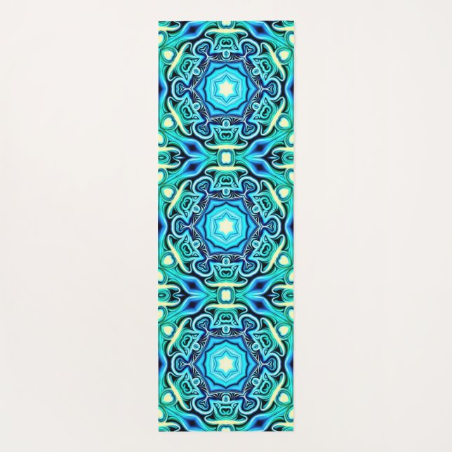 Tapis De Yoga Mat de yoga bleu et vert (Dos)