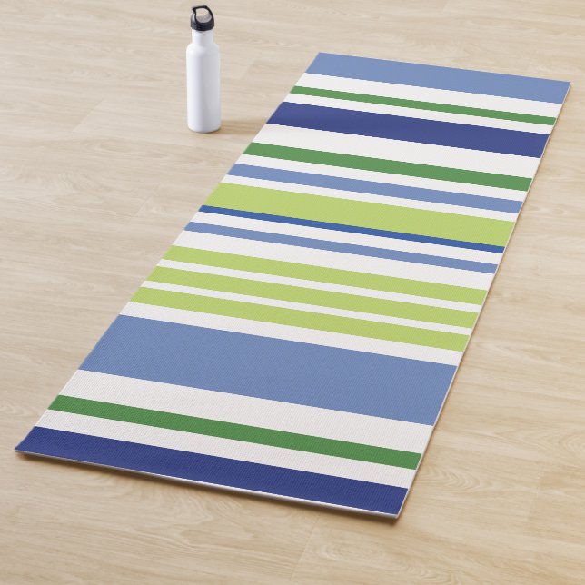 Tapis De Yoga Mat de Yoga Bleu et Vert (En situation)