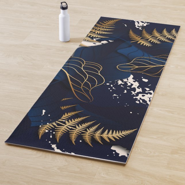 Tapis De Yoga Mat de yoga feuille d'or (En situation)